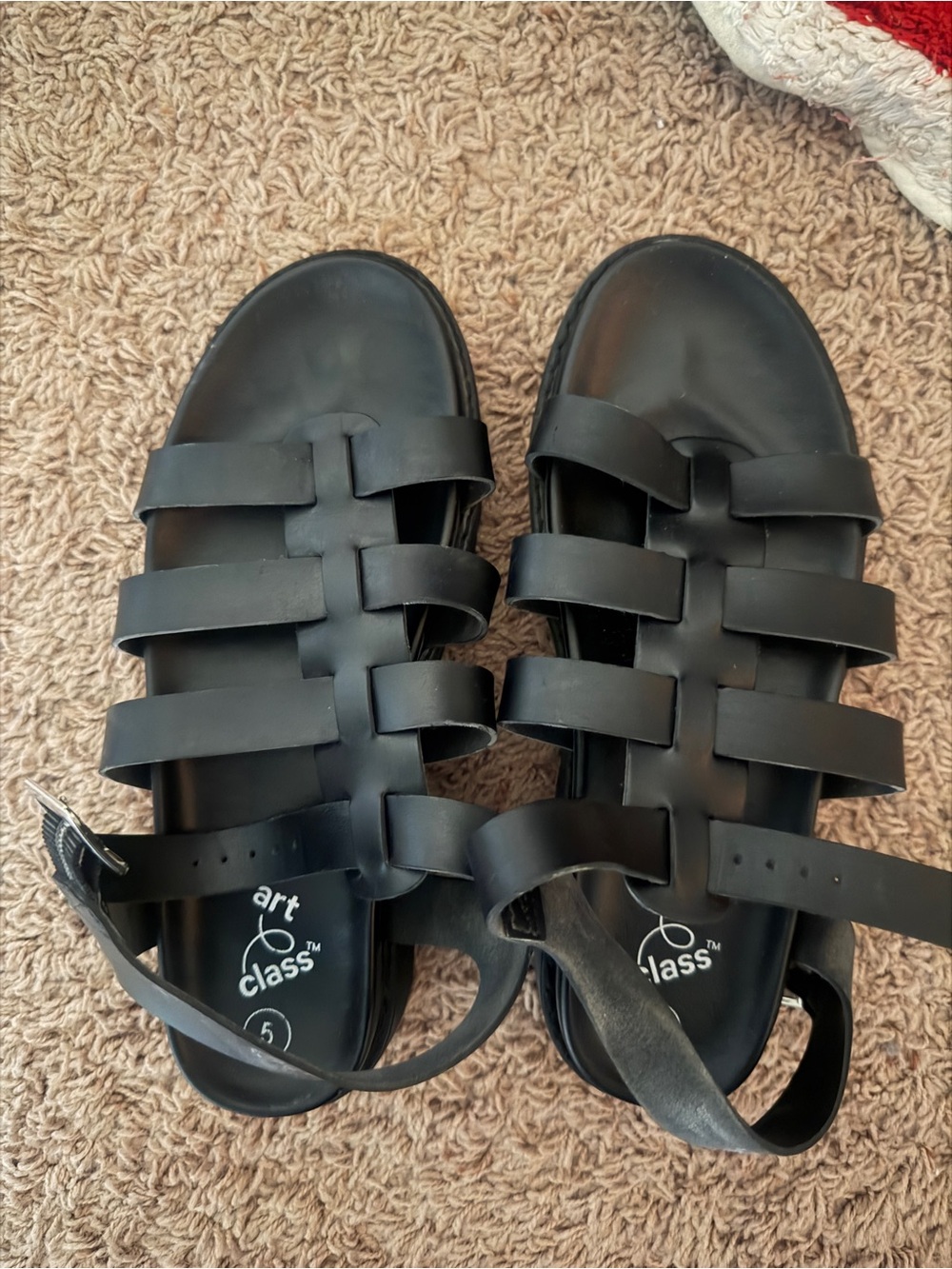 art class Black Multi-Strap Fisherman Sandals